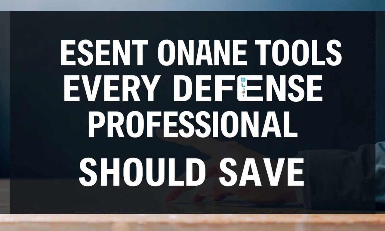 Essential Online Tools Every Defense Professional Should Bookmark